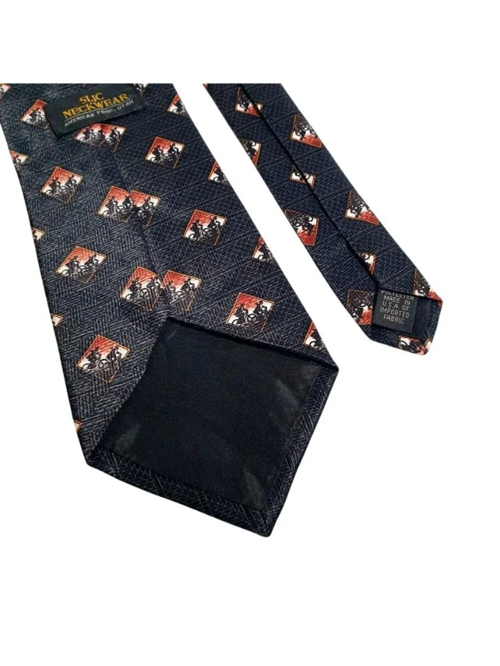 SLIC Neckwear Mens Black Brown Cyclist Biking Tie Polyester Formal Office Sport
